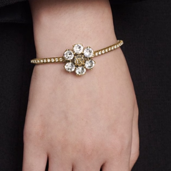 Gucci crystal double G bracelet gold - Picture 4 of 8